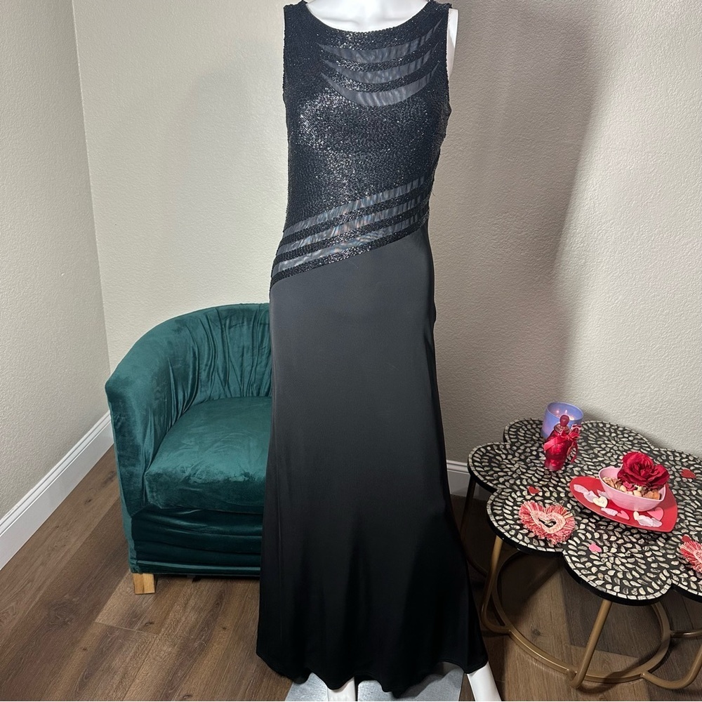 Alberto Makali Beaded Party Gown